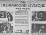 Marie Philippe Prix Ciel-Raymond Lévesque